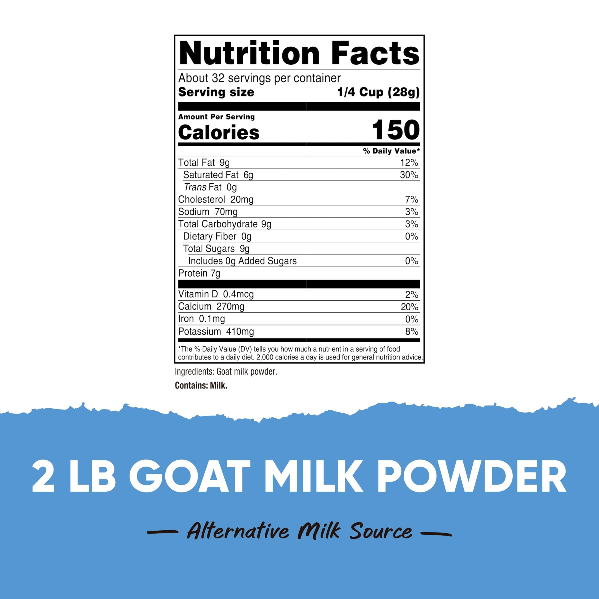 Nutricost Goat Milk Powder 2 LB Unflavored - Gluten-Free, Non-GMO
