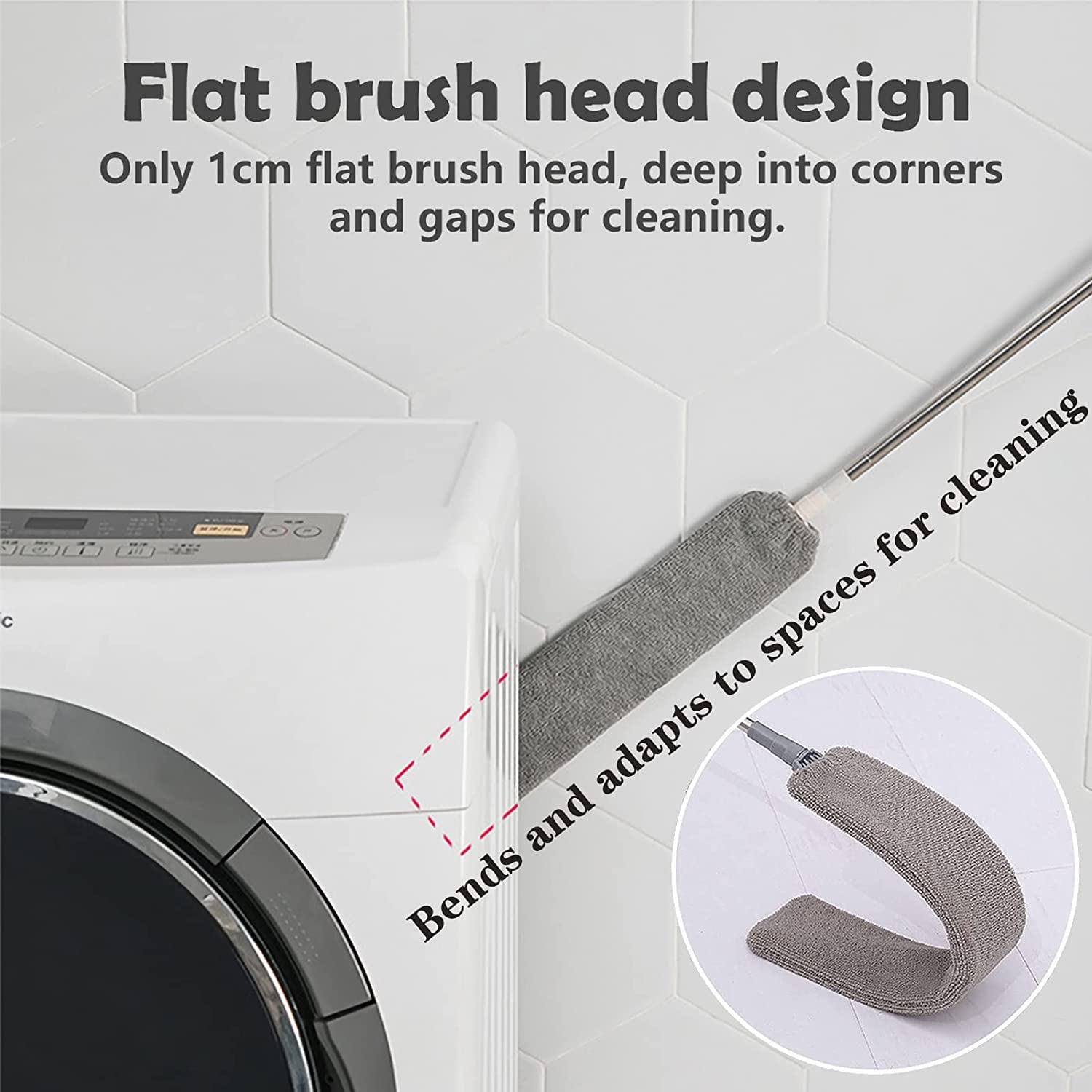 Retractable Gap Dust Cleaner, Under Refrigerator/Sofa Cleaning Tool, Microfiber Gap Duster, Suitable for Underneath Cleaning of Furniture, Fridges