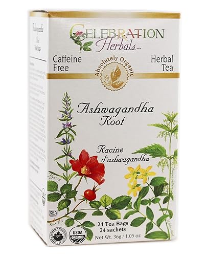 Celebration HERBALS Ashwagandha Root Organic 24 Bag, 0.02 Pound