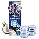 CLOROX Scentiva ToiletWand Toilet Cleaner Refills, Toilet brush, Coconut and Waterlily, 10 Count