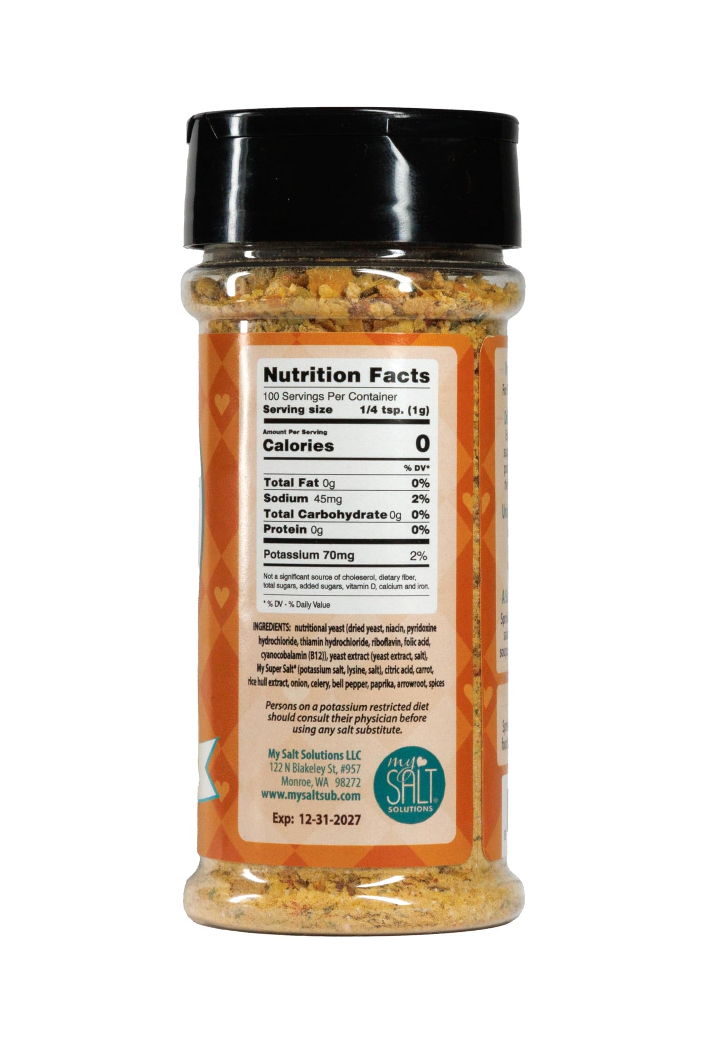 My SUPER Savory SALT - Low Sodium & Low Potassium Seasoning - Nutritional Yeast & Herbs - Clean Craveable Taste for Popcorn, Veggies & More