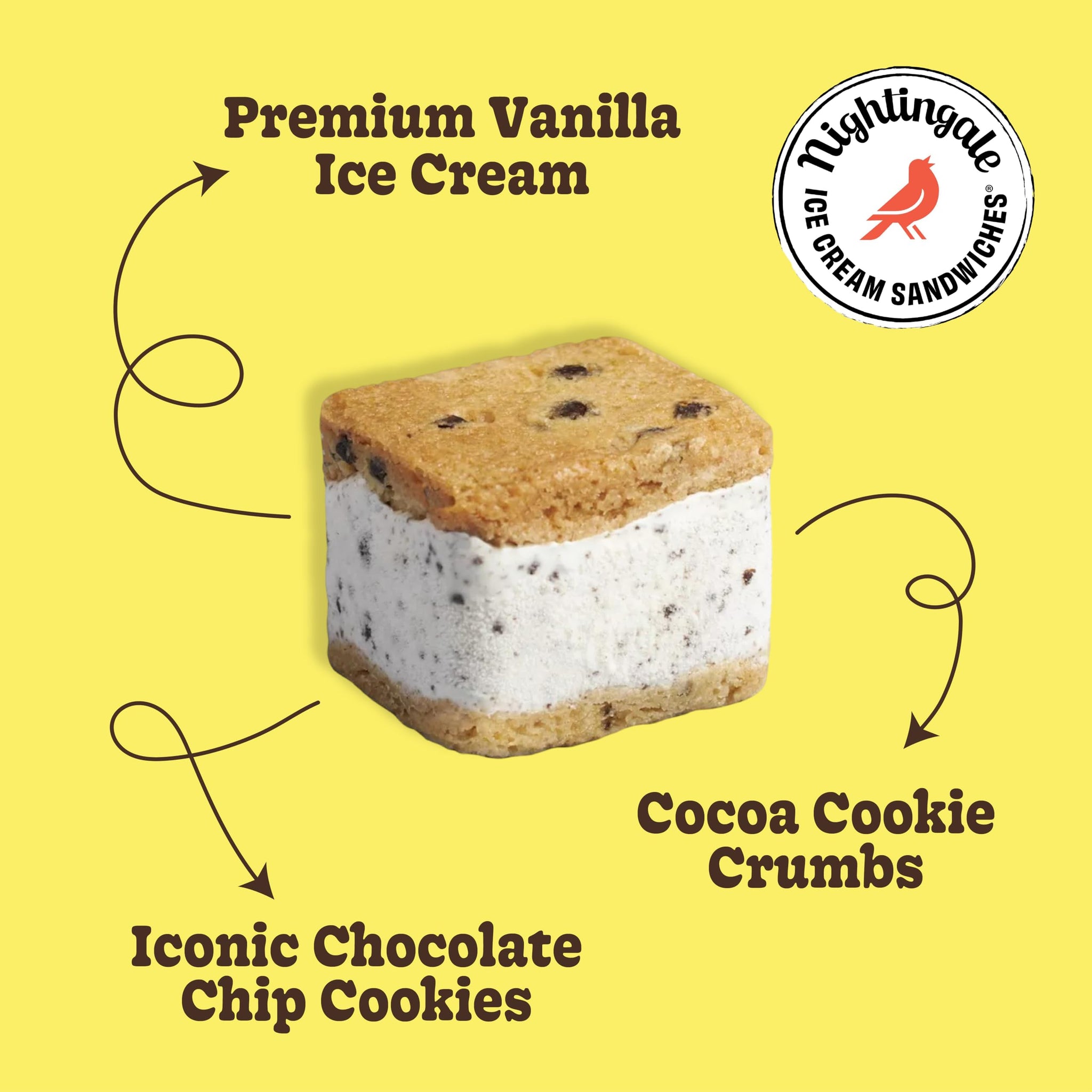 Nightingale Ice Cream Sandwiches, Cookie Monster Ice Cream Sandwich, 2.6 Ounce