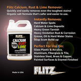 FLITZ Calcium, Rust, & Lime Remover - 1 Gallon Bottle of USA-Made Limescale Remover for Toilets, Showers, and More - Powerful Spray that Instantly