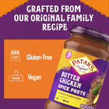 Patak's Butter Chicken Spice Paste, Mild Indian Curry with 8 Expertly Blended Spices, Gluten-Free & Vegan, Flavorful Base for Home Cooking & More, 10