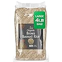 Jiva Organic Brown Basmati Rice 4 LB Bag - Premium Quality, Authentic Indian Origin, Whole Grain