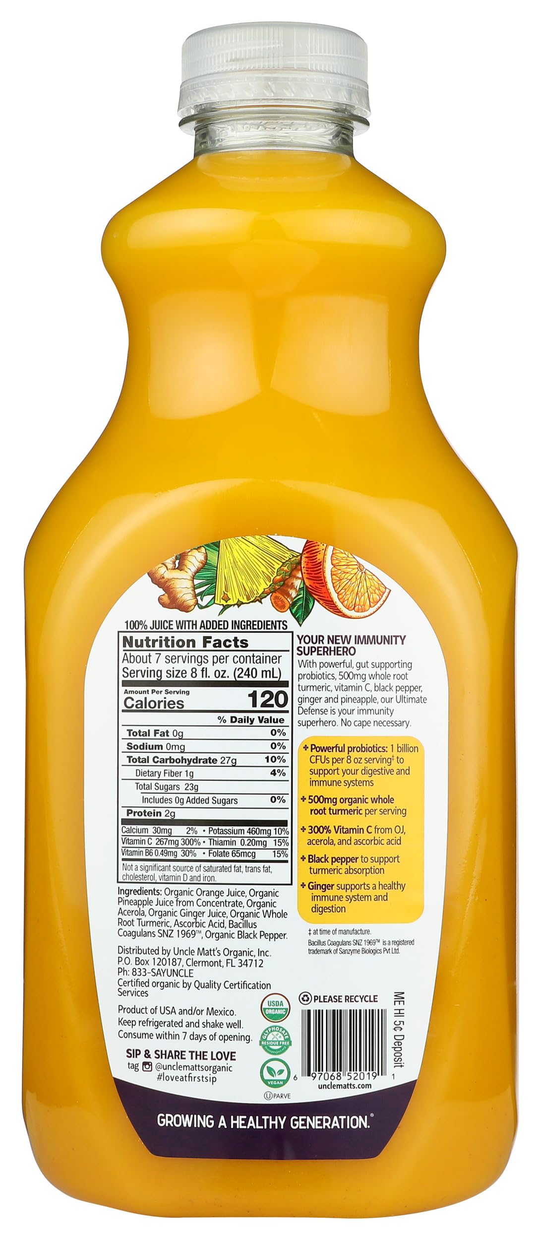 Uncle Matt's Ultimate Defense Orange Juice Beverage, 52 fl oz