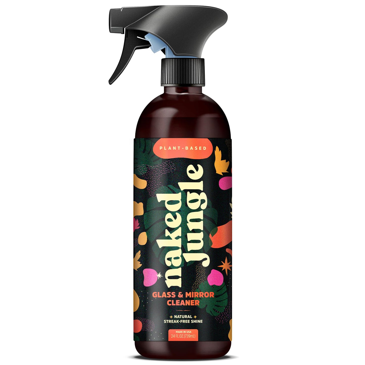Naked Jungle Premium Plant-Based Glass Cleaner and Mirror Cleaner Spray for Streak-free Shine, Multi Purpose Car Window Cleaner, Eye Glasses Cleaner
