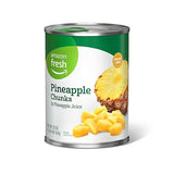 Amazon Fresh, Pineapple Chunks in Pinapple Juice, 20 Oz (Previously Happy Belly, Packaging May Vary)