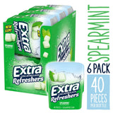 EXTRA Refreshers Spearmint Chewing Gum, 40 Pieces (Pack of 6)