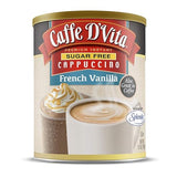 Caffe D’Vita Sugar Free French Vanilla Cappuccino Mix - Instant Cappuccino Mix, Gluten Free, No Cholesterol, No Hydrogenated Oils, 99% Caffeine Free