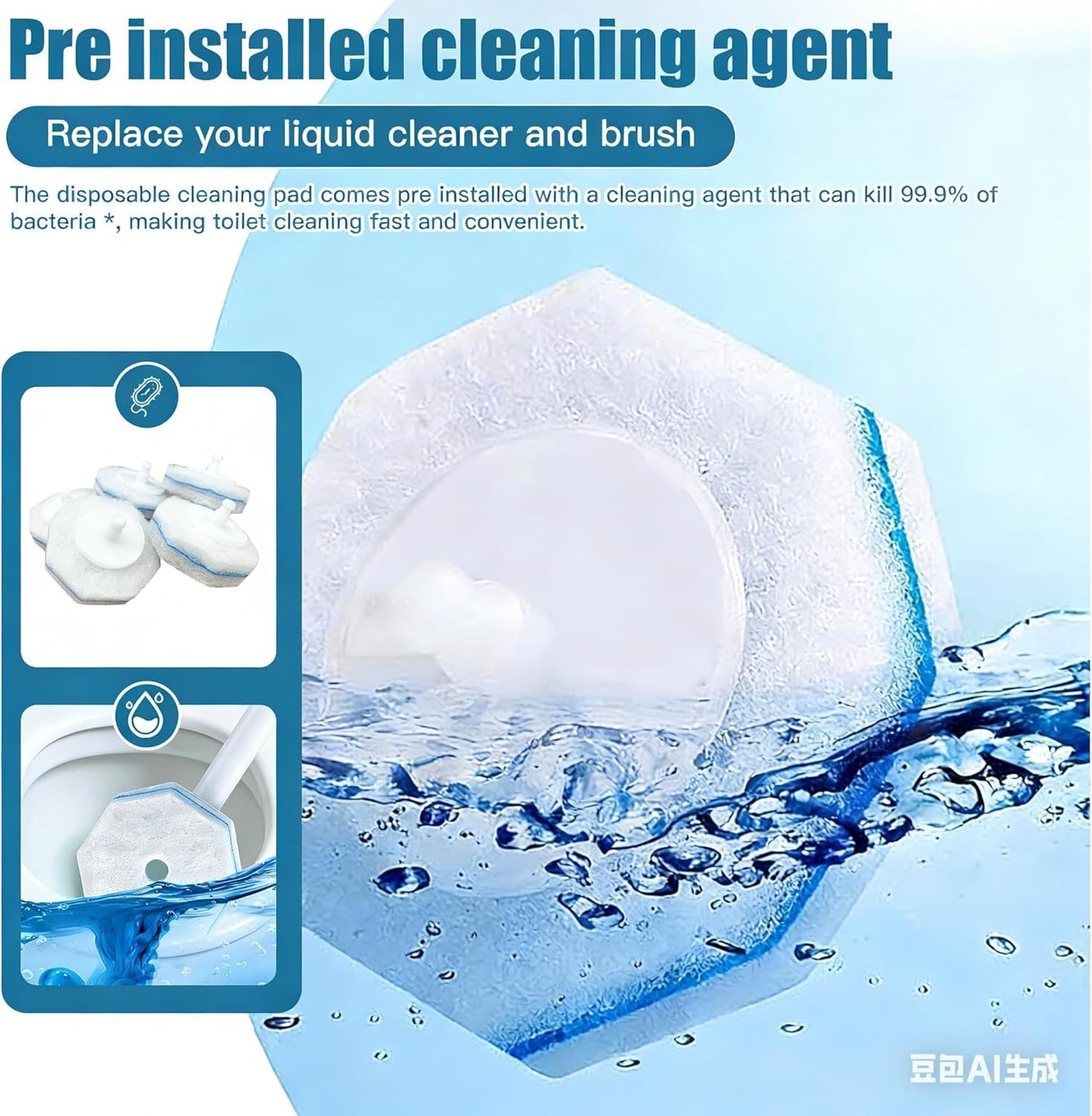60-Count Disposable Toilet Brush Replacement Heads. Toilet Cleaning Replacement Heads Compatible with Clorox Brand and Most Toilet Brushes. Essential