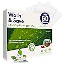 WASH & SAVE Laundry Detergent Sheets - 60 Loads / 30 Sheets | Plant-Based, Eco-Friendly, Hypoallergenic Liquidless Detergent | Perfect for Travel