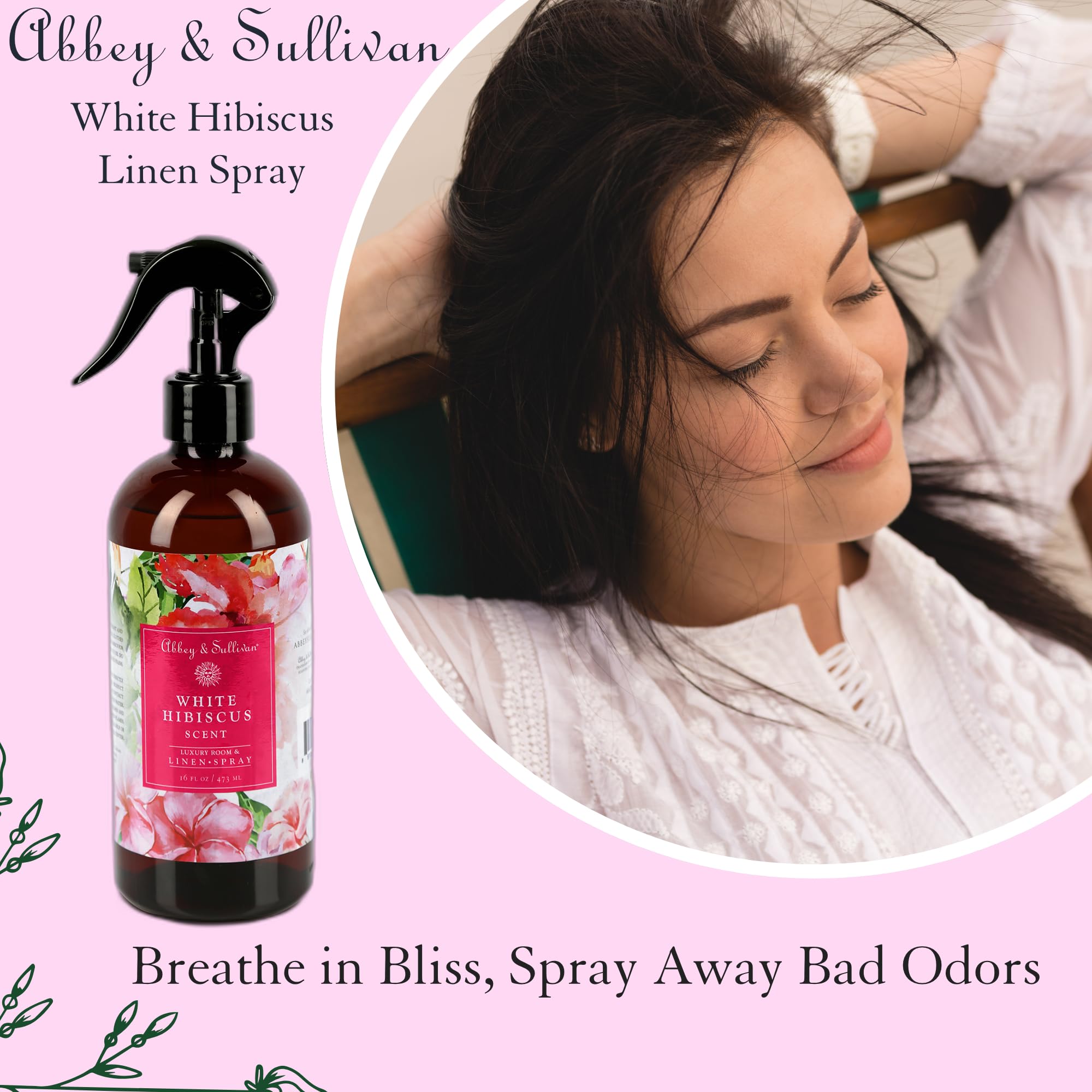 Abbey & Sullivan Linen Spray, White Hibiscus, 16 oz