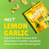 Freestyle Snacks, Olives Green Lemon Garlic, 4 Ounce