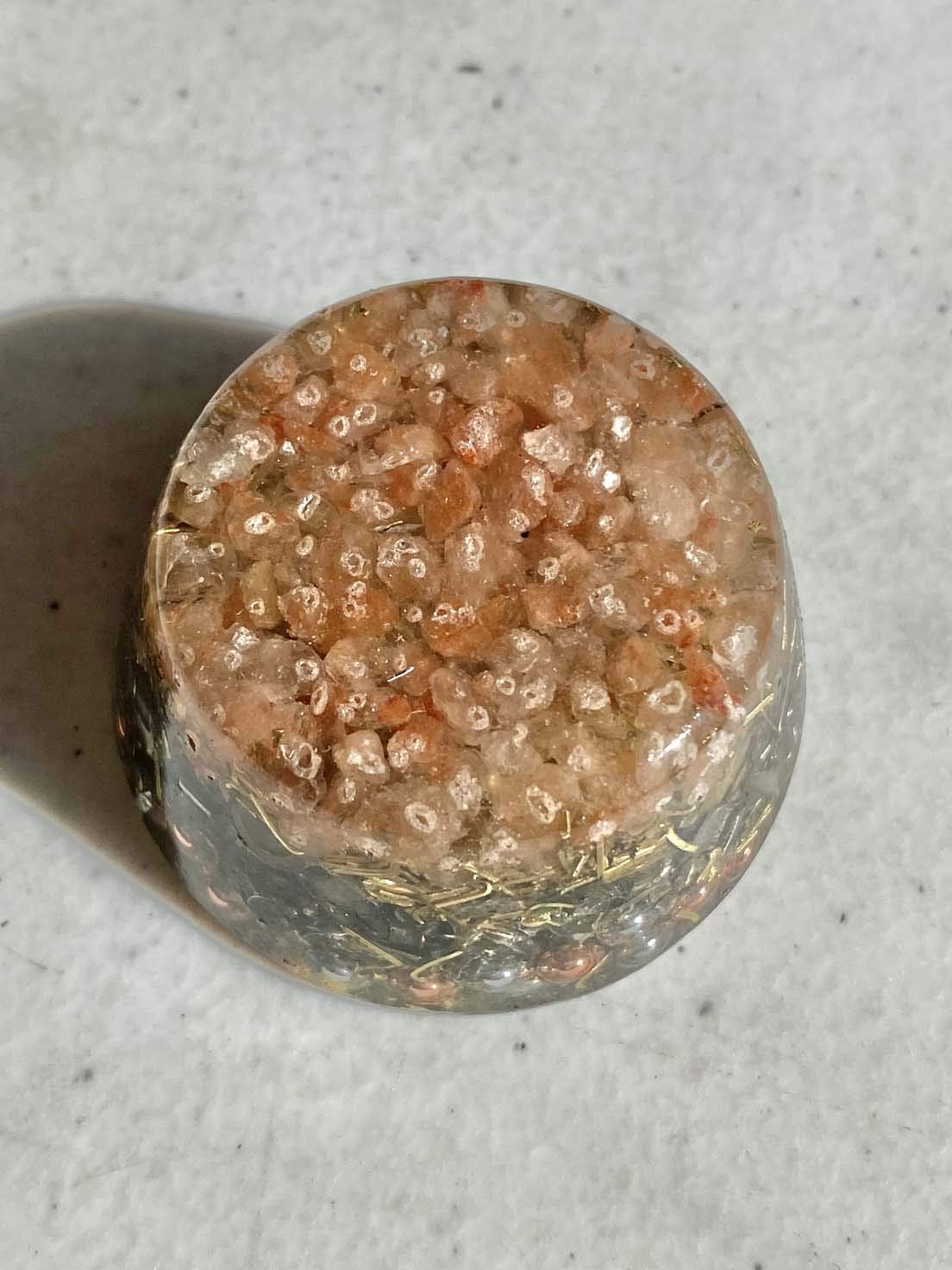 Himalayan Sea Salt Orgone Generator Energy Accumulator 528Hz/7.83Hz/Advance Harmonics Many Beautiful Ingredients and Colors! (Himalayan Sea Salt)