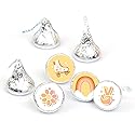 Big Dot of Happiness Stay Groovy - Boho Hippie Party Round Candy Sticker Favors - Labels Fit Chocolate Candy (1 Sheet of 108)