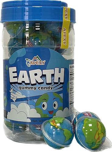 Apexy Planets Gummy Candy with Fruity Liquid Center Fat Free Fun & Delicious Space- Themed Treats Great for Halloween, Birthday, Trick Or Treat, Party