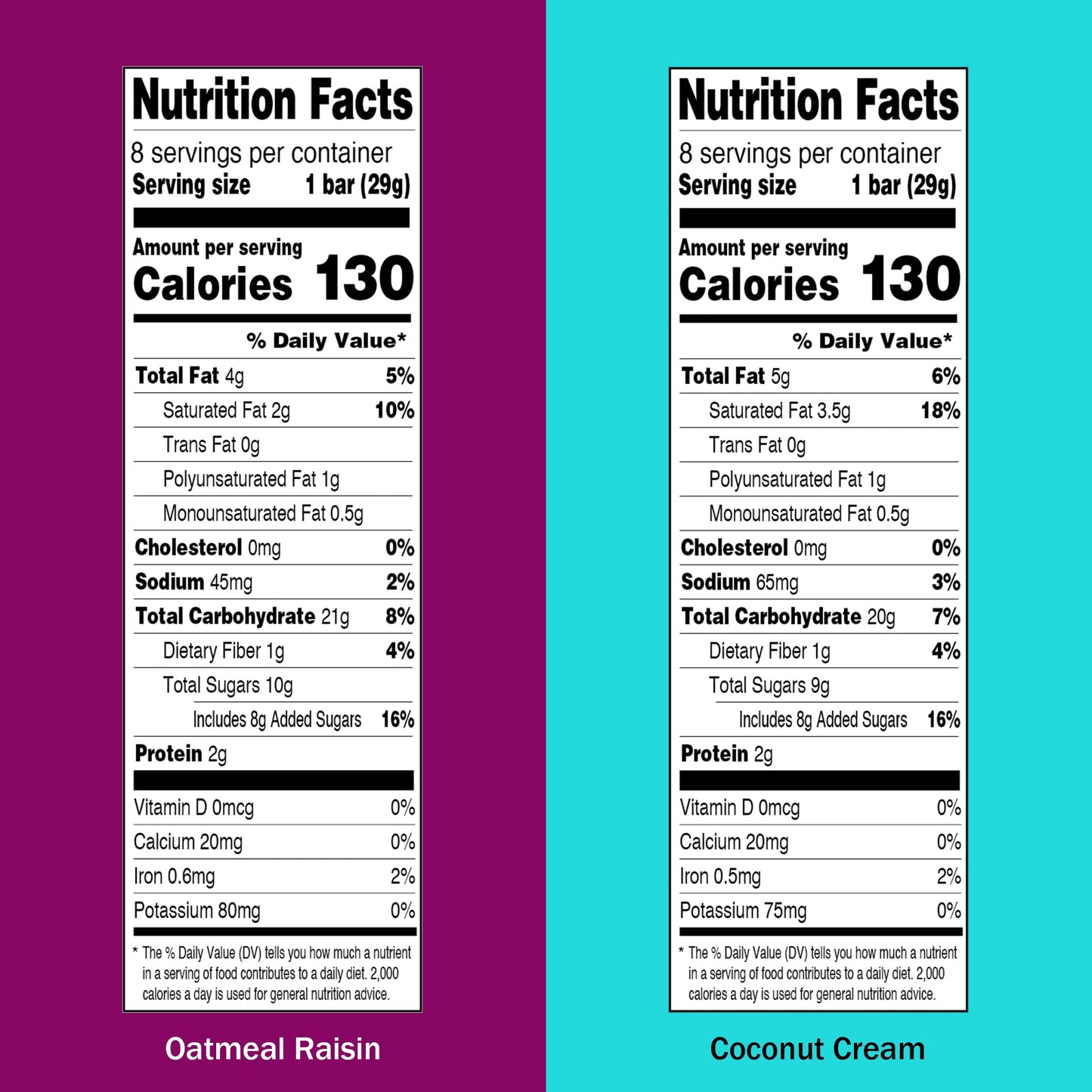 Oatmeal Raisin and Coconut Cream Pie Granola Bars - 16 Bars - Chewy Breakfast and Snack Cereal Bars Pantry Combo Pack - Zero Cholesterol