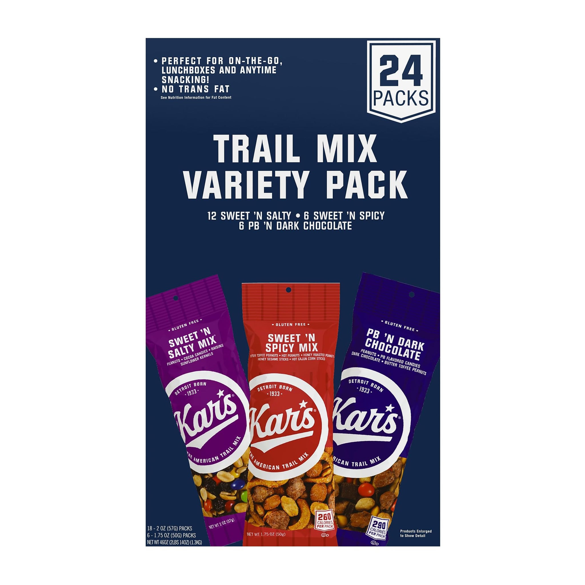 Trail Mix Variety Pack, Assorted Flavors, 24 Packets/Box