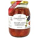 Sicilian Eggplant Caponata, Appetizer, Big Jar 34.5 oz, Sicilian recipe for Antipasto, side dish or pasta with Eggplant, Tomato, Onion, Celery, Olives