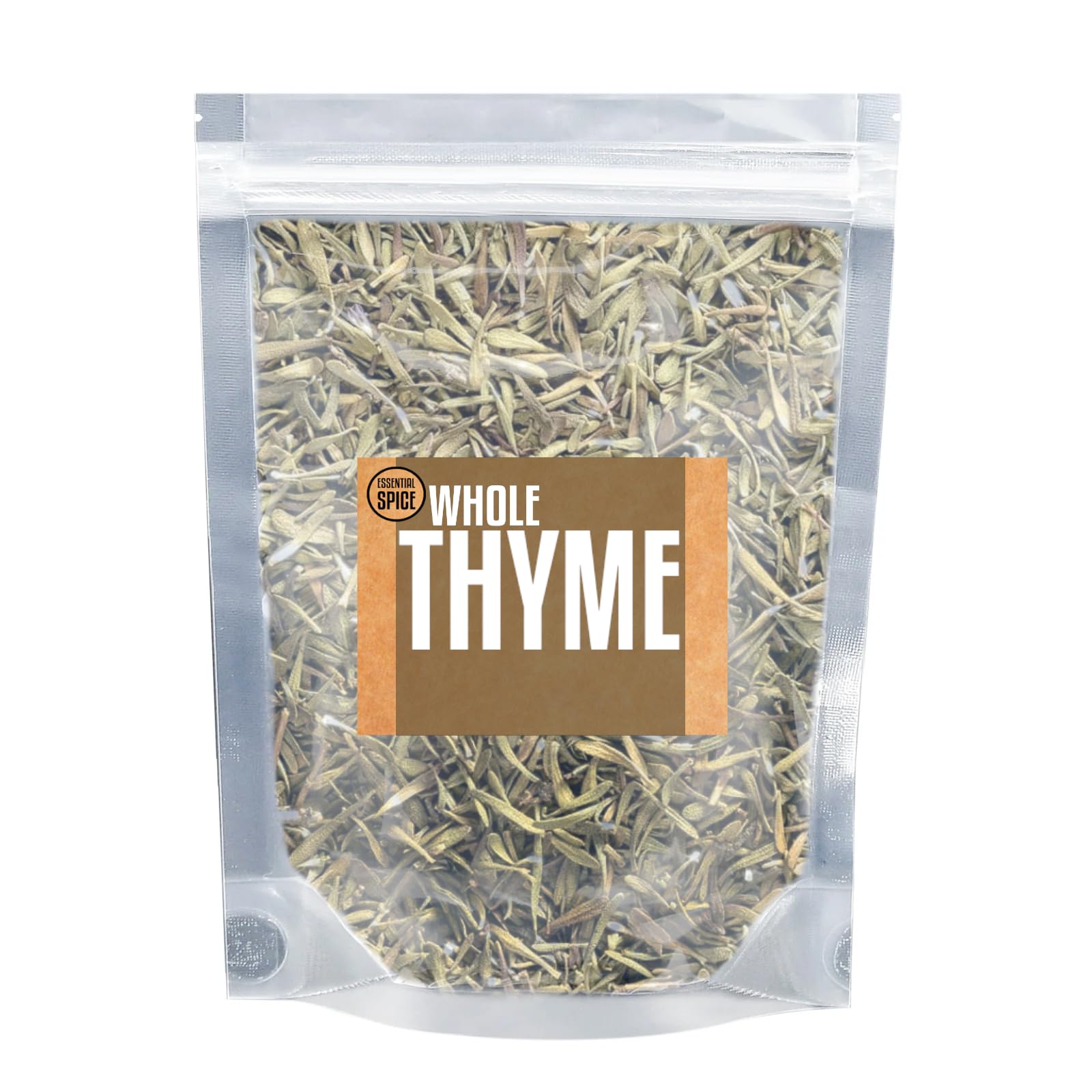 Essential Spice Whole Thyme - Earthy, Minty & Herbaceous Flavor - Dried Thyme Leaves for Roasting, Stews, Soups & Mediterranean Cooking (6 Ounces)