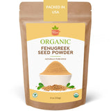 SPICY ORGANIC Fenugreek Powder - 8 OZ - USDA Certified Organic - Freshly Ground Indian Fenugreek Seeds for Hair, Tea & Robust Seasoning Spice in