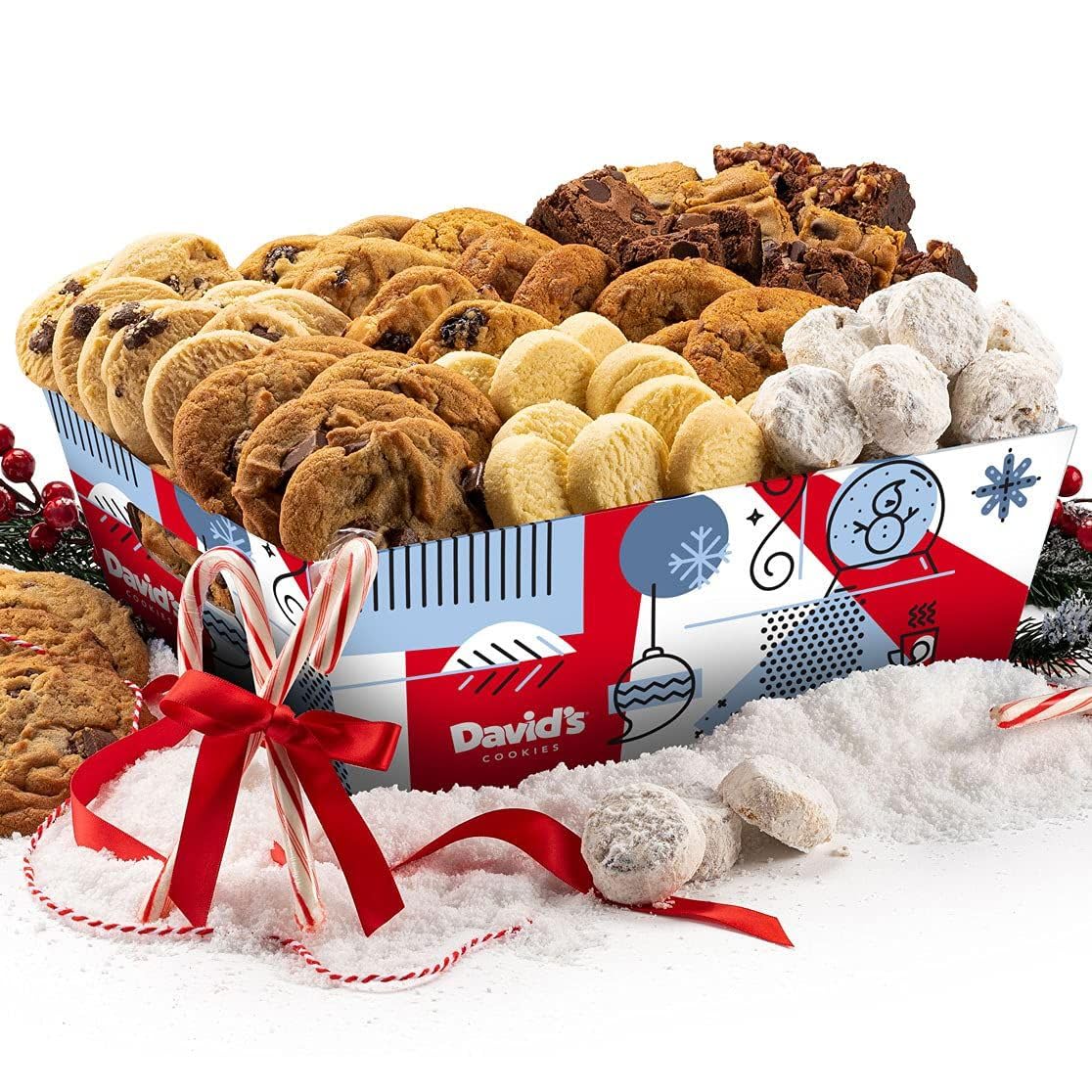 David Cookies Gift Basket for Families - Large Crate Assorted Cookies and Brownies for Snack and Sharing - Deliciously Flavored Cookies and Brownies