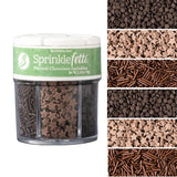 Sweets Indeed Dye Free Chocolate Sprinkles 6 Cell Jar - No Artificial Dyes Quins, Jimmies and Star Sprinkles for Baking & Decorating Cupcakes