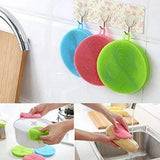 Round Silicone Dish Washing Sponge Cleaning Scrubber Brush Pad Kitchen Tool - Red zsjhtc