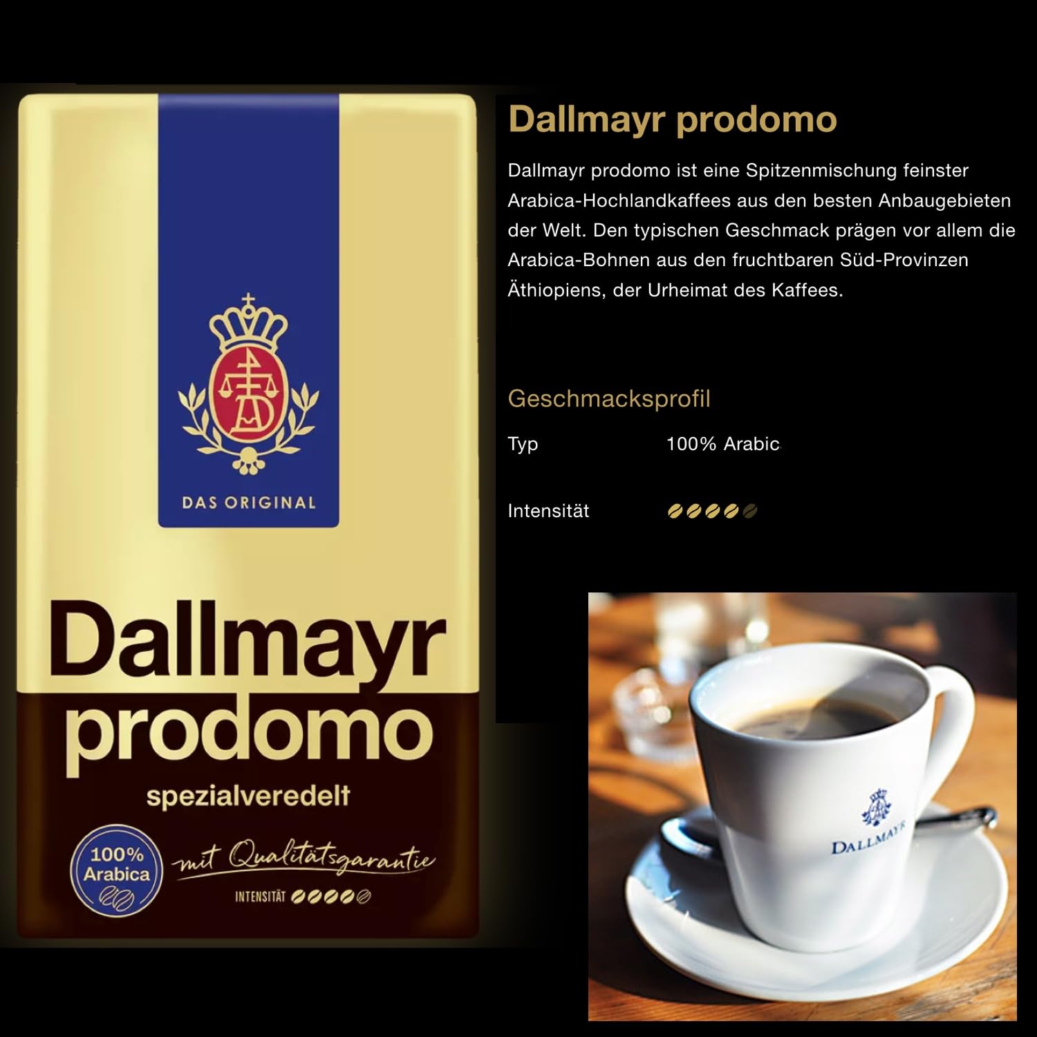 Dallmayr Prodomo Ground Coffee, 17.6 Ouce (Pack of 2)