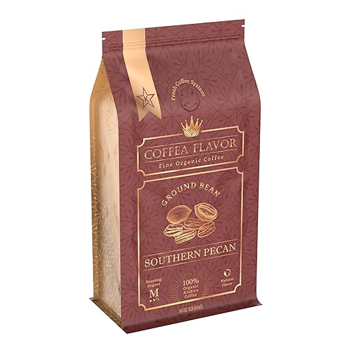 Southern Pecan Flavored Ground Coffee - Medium Roast, 100% Arabica, Single Origin - Organic, Naturally Flavored, No Artificial Additives - by Coffea