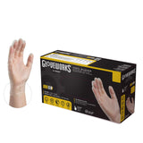 Gloveworks Clear Vinyl Industrial Gloves, Box of 100, 3 Mil, Size X-Large, Latex Free, Powder Free, Food Safe, Disposable, Non-Sterile, IVPF48100-BX