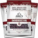 Smokehouse BBQ Grass Fed Beef Jerky - 120 Calorie Snacks, Gourmet, Healthy, Low Carb, High Protein - Keto Friendly & Gluten Free (3 Packs)