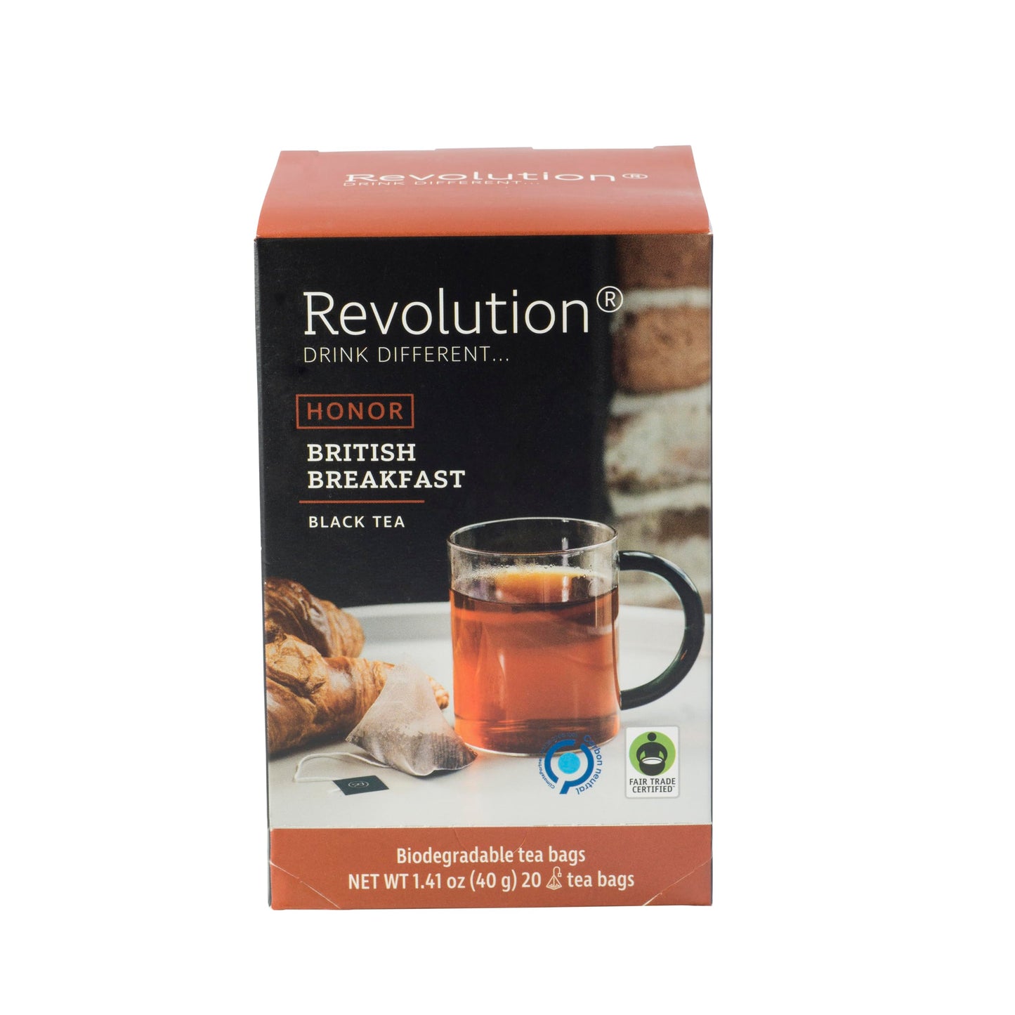 REVOLUTION TEA® English Breakfast Tea [THE ORIGINAL] - British Breakfast - Premium Full Leaf Tea - Biodegradable Infuser Tea Bags - Black Tea - 20