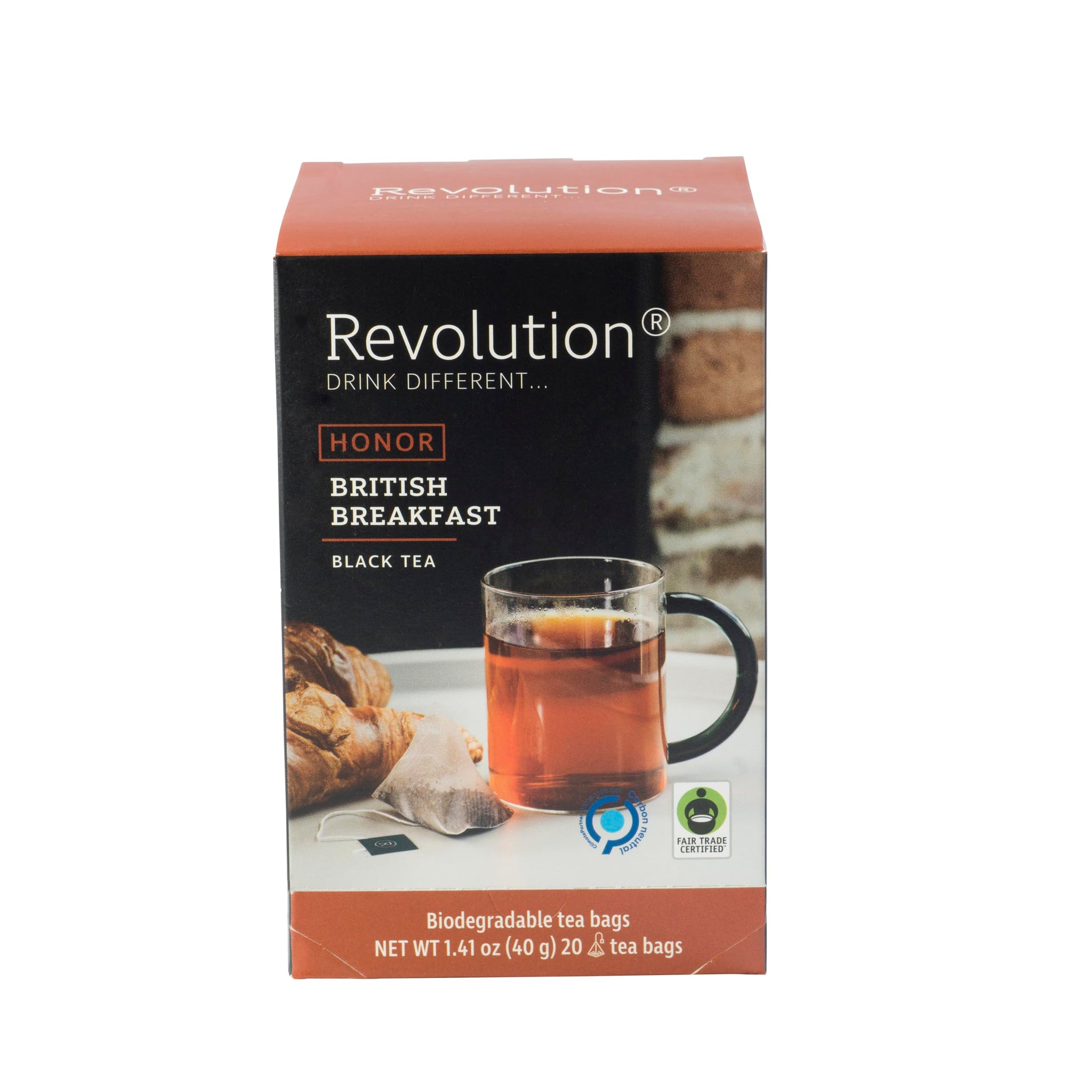 REVOLUTION TEA® English Breakfast Tea [THE ORIGINAL] - British Breakfast - Premium Full Leaf Tea - Biodegradable Infuser Tea Bags - Black Tea - 20