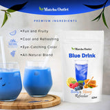 Blue Drink Spirulina Powder, Berry & Honey Powder Drink Mix Refresher 12oz Blue Natural Food Colorant Perfect for Ice Mix Yogurts Baked Treats Loaded