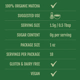 Two Leaves and a Bud Organic Ceremonial Matcha Green Tea, 100% Japanese Matcha powder, 1oz Tin (28.34g)