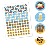 Oktoberfest - German Beer Festival Favors - Round Candy Stickers - 108pc