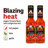 Baron Blazing Hot Sauce, Caribbean Pepper Sauce, 5 oz Bottles, Pack of 2