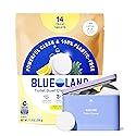 BLUELAND Toilet Bowl Cleaner Tablets, Starter Set, 14 Count with Tin, Lemon Cedar, Plastic-Free, No Harsh Chemicals, Plant-Based