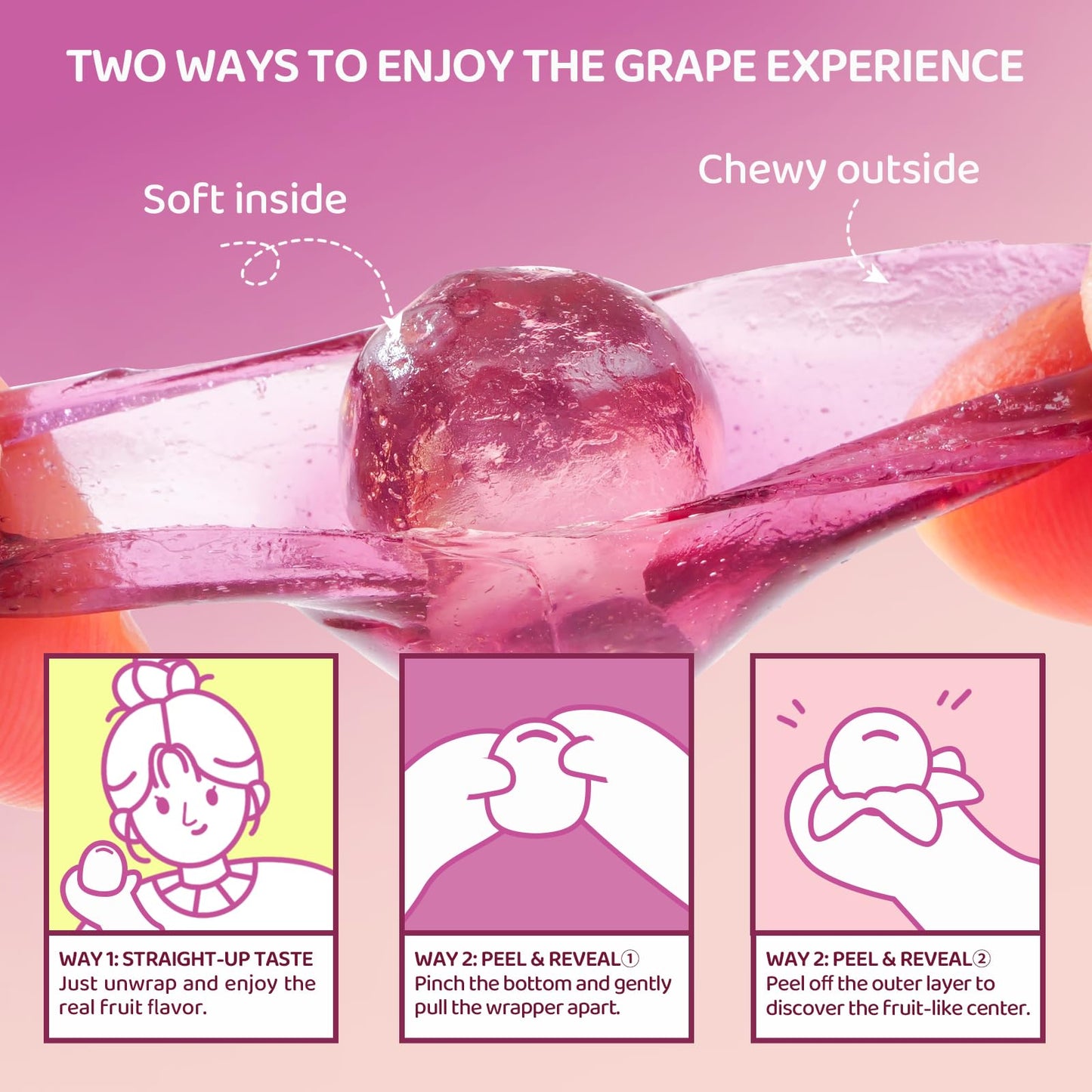 GummyGlow Peelable Fruity Gummy Candy, 8.1oz (230g) Box, 45-55 Individually Wrapped Chewy Candies, Fun to Peel, Perfect for Sharing, Party Favors