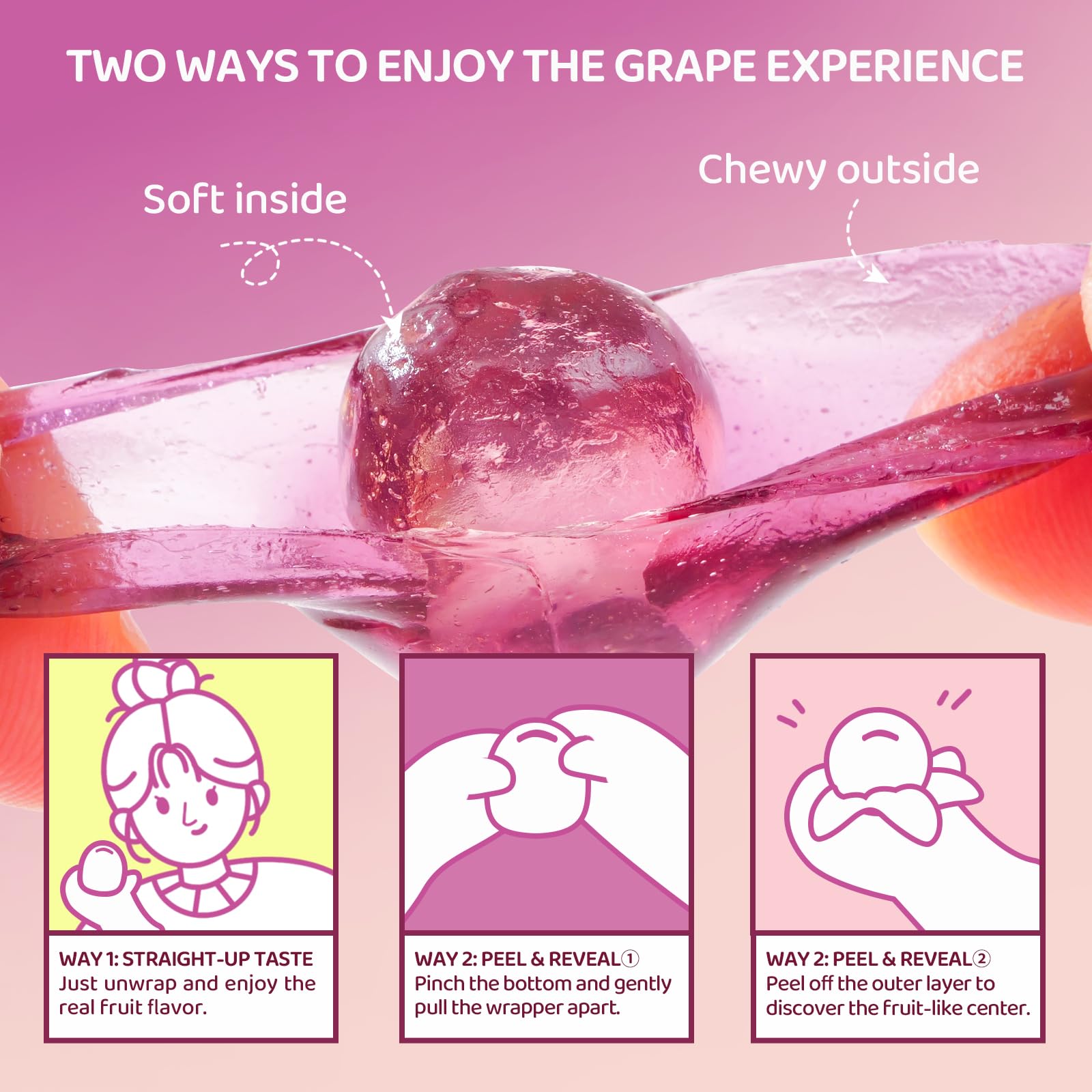 GummyGlow Peelable Fruity Gummy Candy, 8.1oz (230g) Box, 45-55 Individually Wrapped Chewy Candies, Fun to Peel, Perfect for Sharing, Party Favors