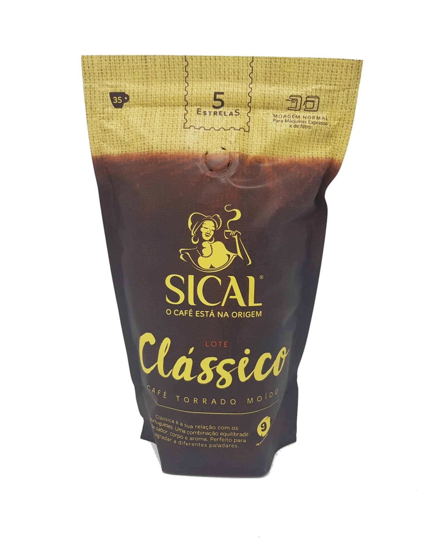 Sical Portuguese Clasico Normal Ground Coffee Cafe 5 Estrelas 250g, Pack of 2
