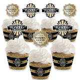 Big Dot of Happiness Roaring 20's - Cupcake Decoration - 1920s Art Deco Jazz Party Cupcake Wrappers and Treat Picks Kit - Set of 24