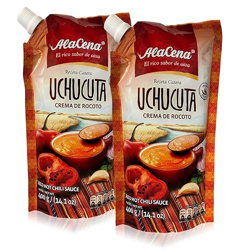 AlaCena Crema de Rocoto Uchucuta 400 gr. - Red Hot Chili Sauce - Peruvian Hot Sauce - 14.1 oz. (2 Pack)