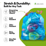 LIMELINEN Blue Recycling trash bags 13 gallon - 400ct Leak and Odor-Resistant, Heavy-Duty Plastic Garbage Bags for Home and Commercial Use