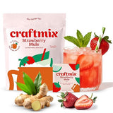Craftmix Strawberry Mule Cocktail & Mocktail Drink Mixer, Skinny Mixes - Water Flavoring Packets - Made With Real Fruit - Vegan, Low-Carb, Low-Sugar