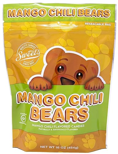 Mango Chili Bears Candy, Gummy Bear Bag, 16 Ounces