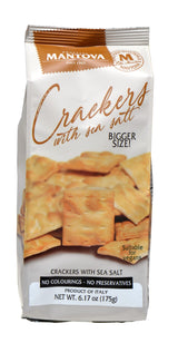 Mantova Crackers with Sea Salt, 6.17 oz. (Pack of 2), Product of Italy, Traditional, Oven-Baked Crackers, All-Natural, Vegan-Friendly, No Artificial