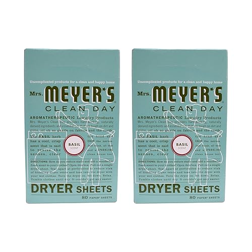 Mrs. Meyer's Clean Day Dryer Sheets - Basil - 80 ct - 2 pk